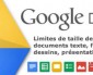 Stockage et limite des docs Google.