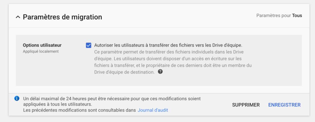 Google Drive : transfert de fichiers vers les Drive d'équipe (Drive partagés)