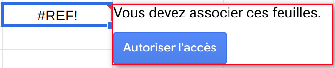 Autorisation d'accès à un importrange