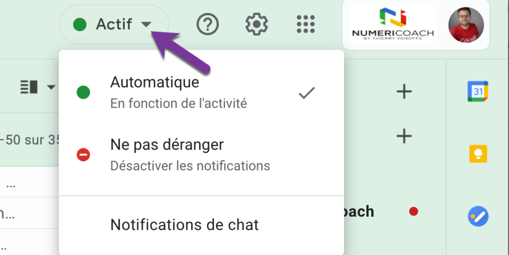 Google Chat Comment Modifier Votre Statut De Disponibilite Dans Gmail Numeriblog By Thierry Vanoffe