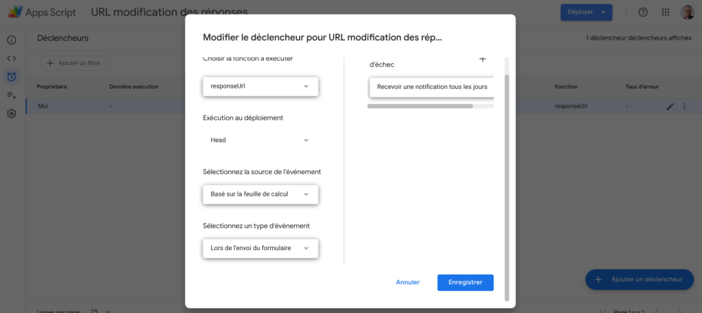 formulaire pour récupérer URL