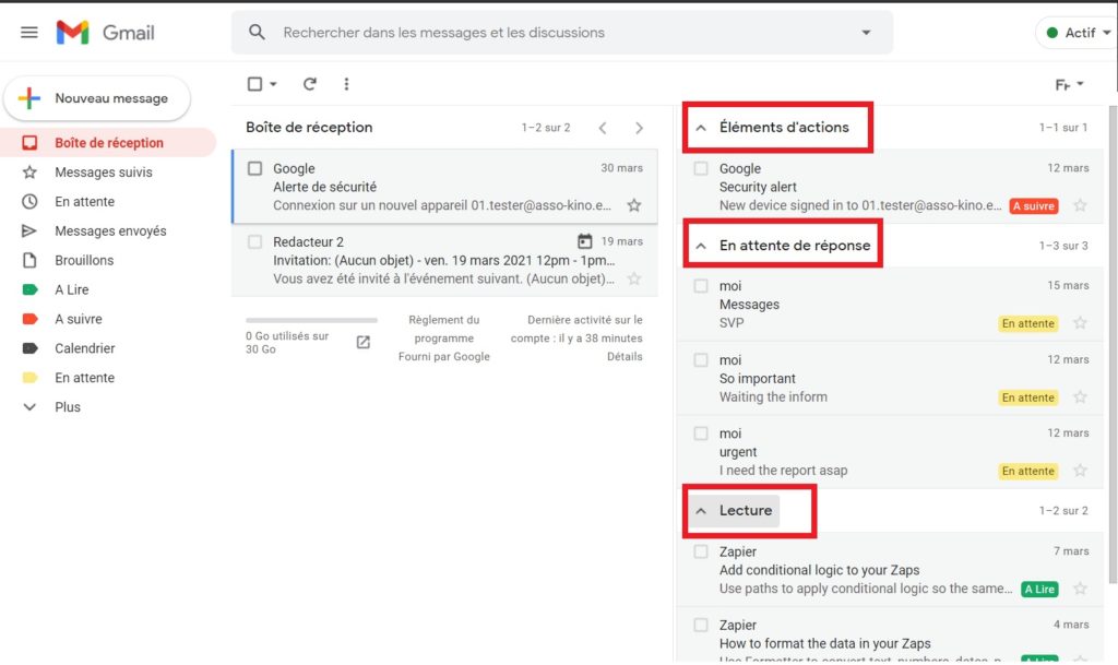 Boîte de réception - Gmail