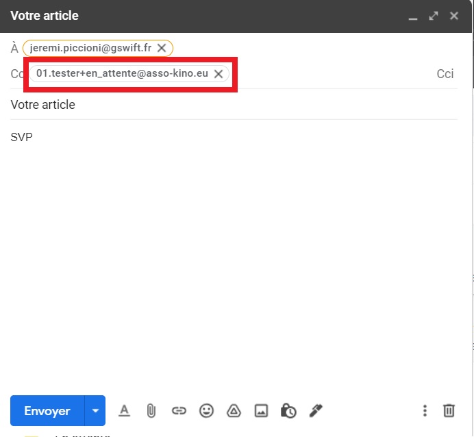 Mail avec libellé - Gmail