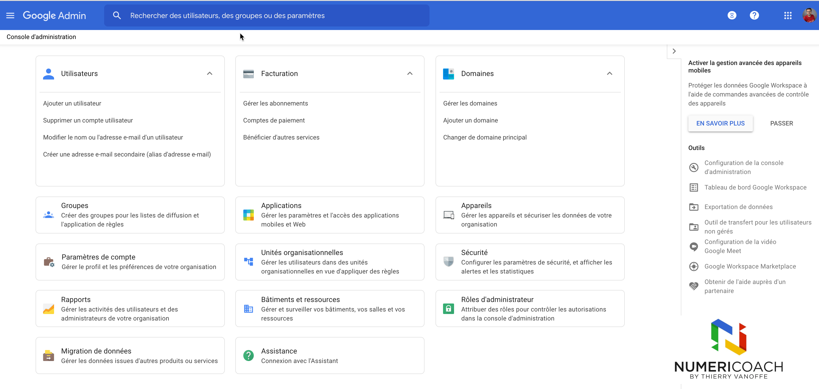 Console d’administration : mettre à jour la conception de la page d Sns-Brigh10