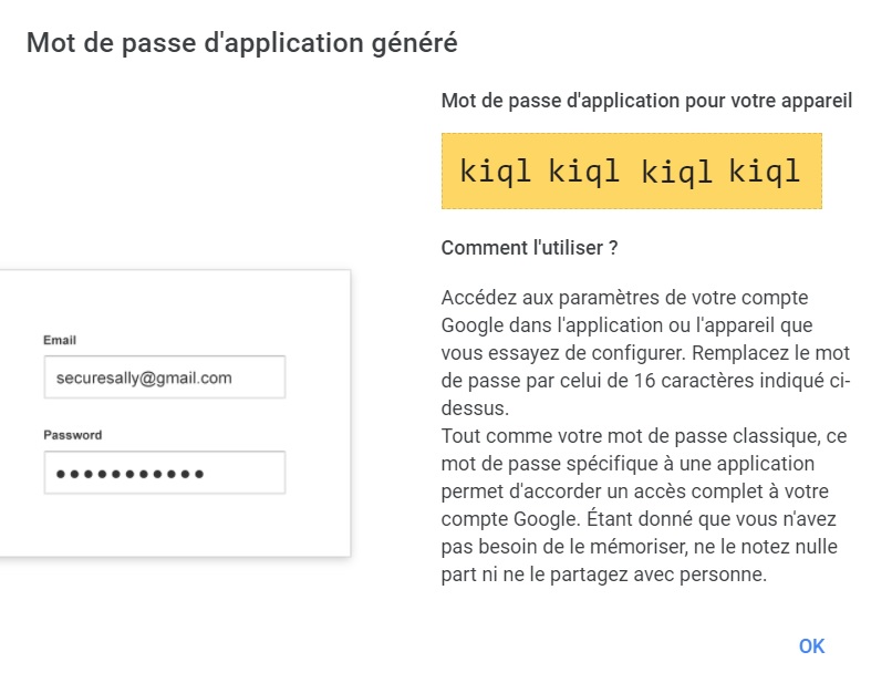 Gmail - Mots de passe des applications