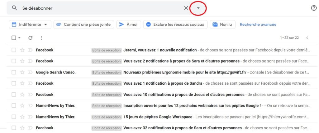 Gmail - se désabonner