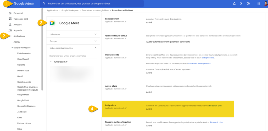 Nouveau paramètre pour contrôler les présentations Google Meet