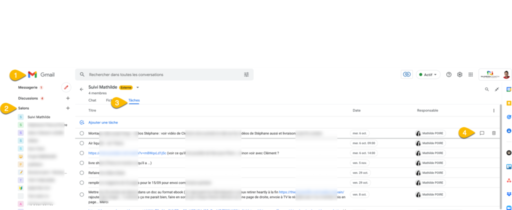 google chat salons taches tasks