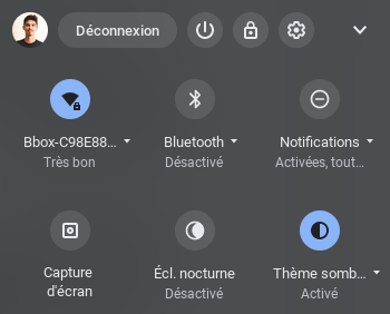 Chromebook : mode sombre / clair