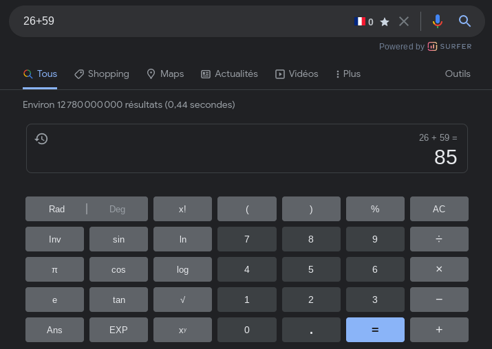 Google : faire des calculs grâce au moteur de recherche