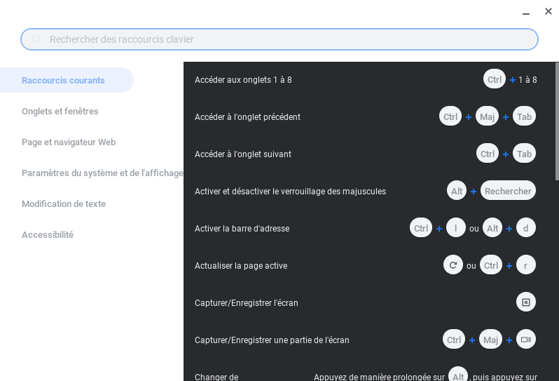 Chromebook : tous les raccourcis clavier