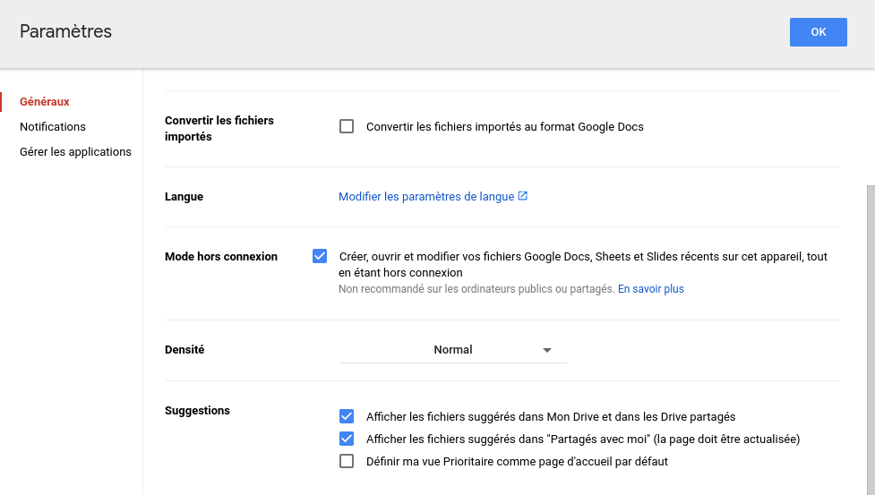 Google Drive : afficher les fichiers suggérés
