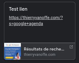 Google Keep : lien enrichi à une note