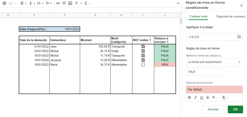 Vue comptable avec rappels automatiques