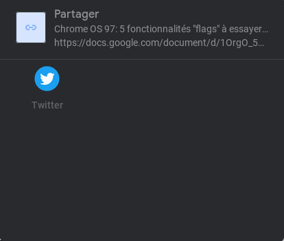 Chrome OS 97 : partager un site web depuis le navigateur Chrome