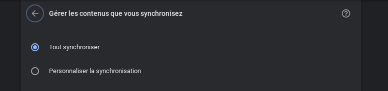 Chrome : synchronisation totale ou personnalisée