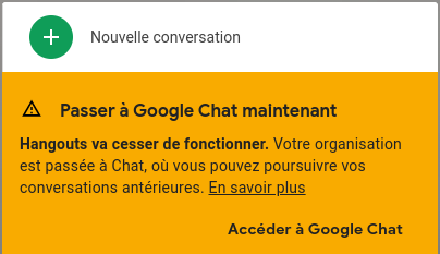 Hangouts va être remplacé par Google Chat.