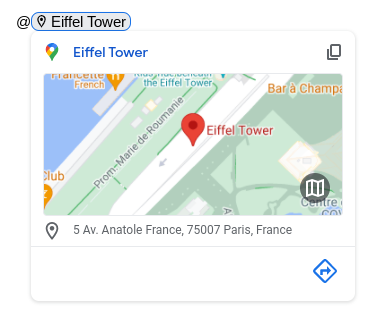 Google Docs : puce intelligente Google Maps