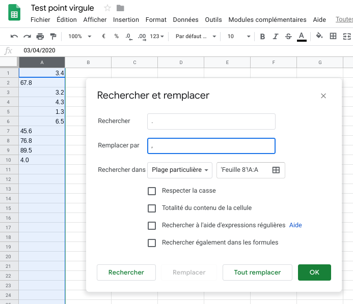 rechercher et remplacer