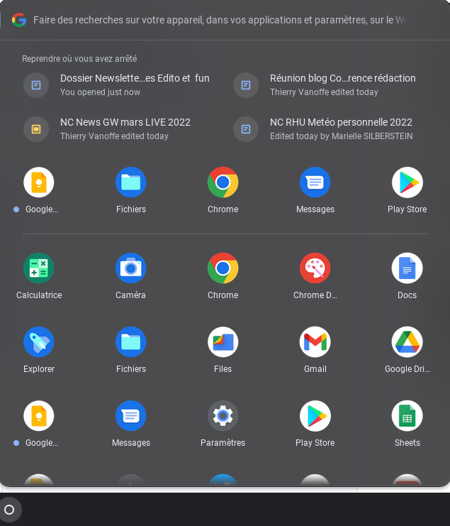 Chrome 100 : un meilleur lanceur d'applications sur le Chromebook