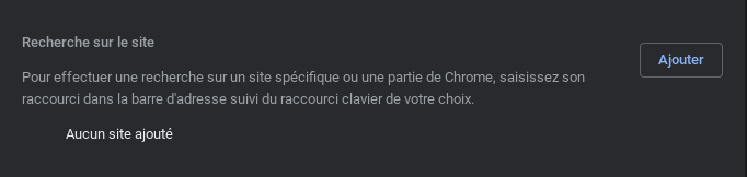 Google Chrome : raccourci de recherche sur site Web
