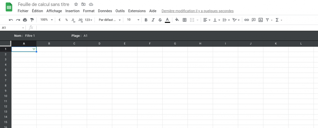 Google Sheets : vue filtrée