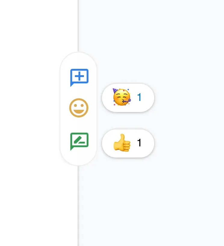 Google Docs : emojis en commentaires