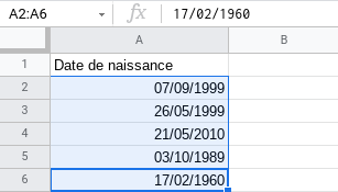Google Sheets : trier les dates dans l'ordre chronologique