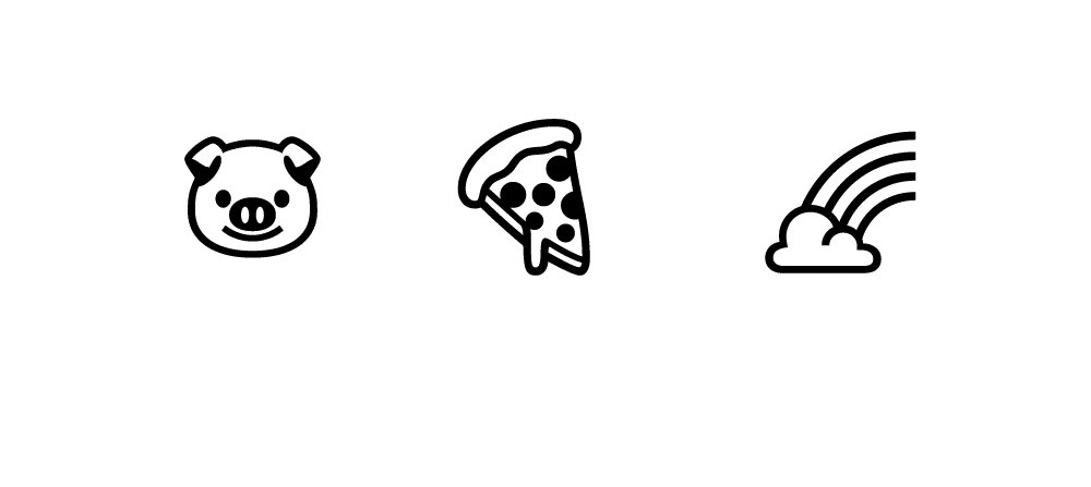 Noto Emoji en noir et blanc