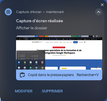 Chromebook : capture photo et vidéo (screenshot)