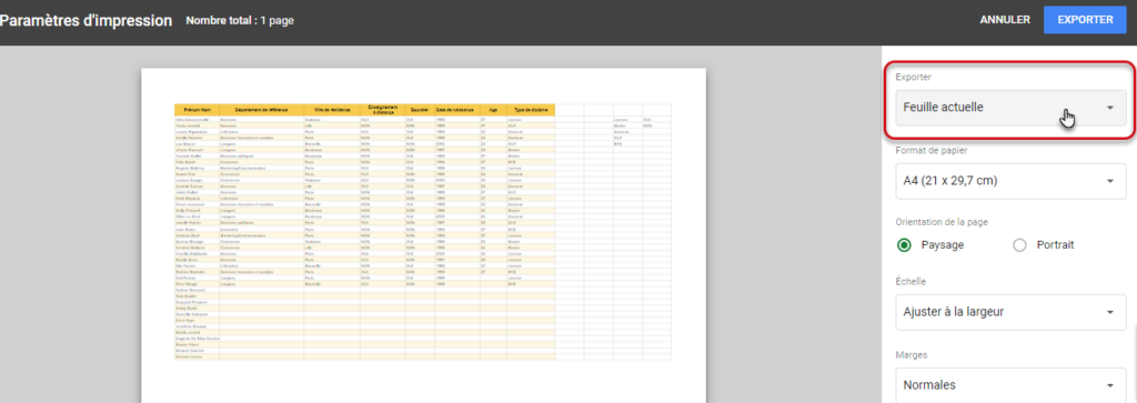 Générer un PDF dans Google Sheets