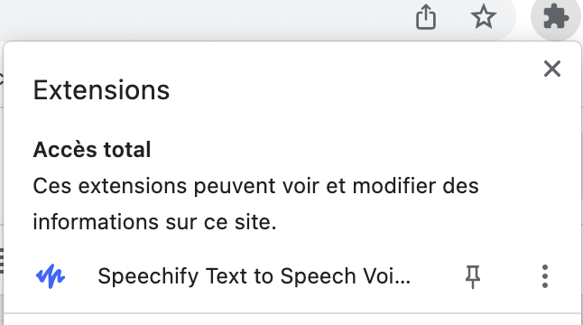 Speechify : extension Google Chrome