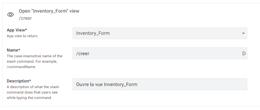 AppSheet : vue Inventory_Form