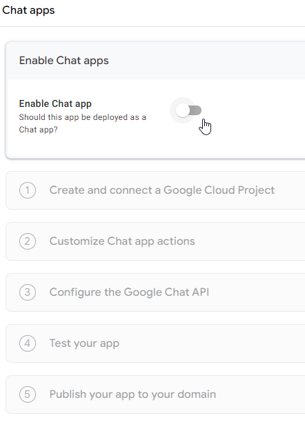 AppSheet : étapes Chat Apps
