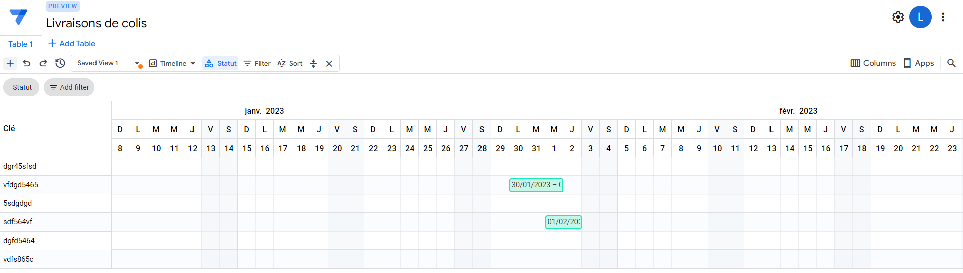 AppSheet Databases : Calendar Layout