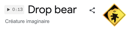 Drop bear, un autre Easter egg de Google 