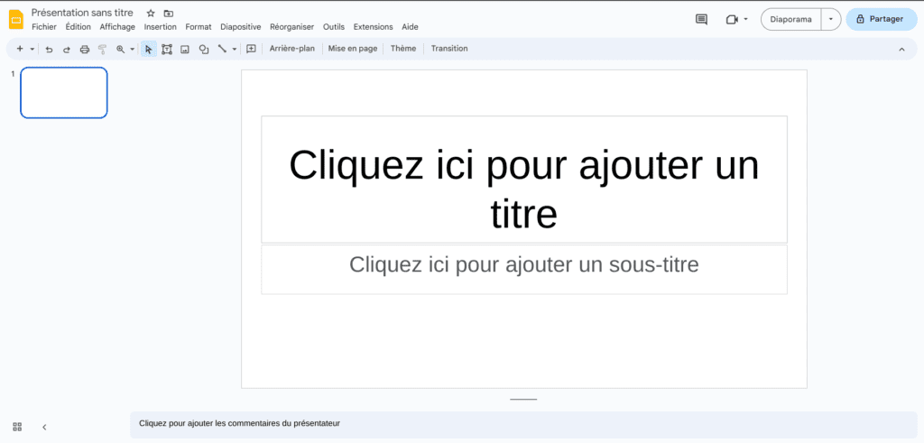 Google Slides nouvel habillage