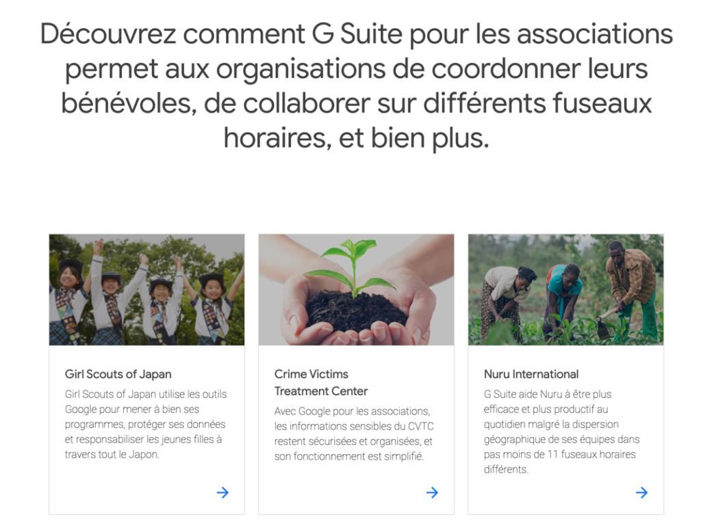 La suite de Google gratuite pour les associations 