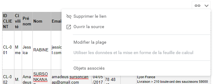 Modifier la plage