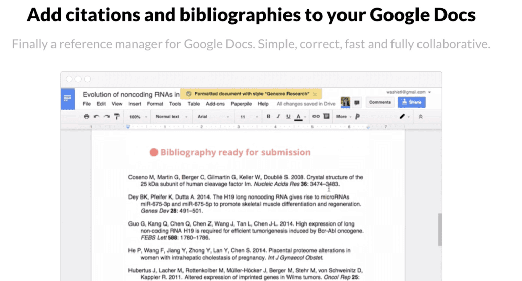 Les citations bibliographiques sur Google Docs 