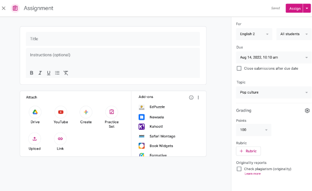 Désactiver les soumissions après une date limite sur Google Classroom