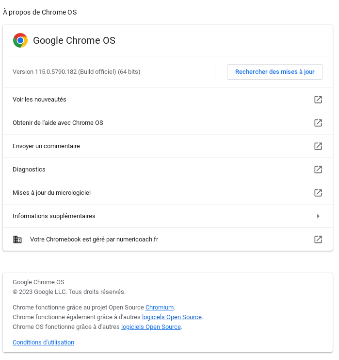 à propos de ChromeOS