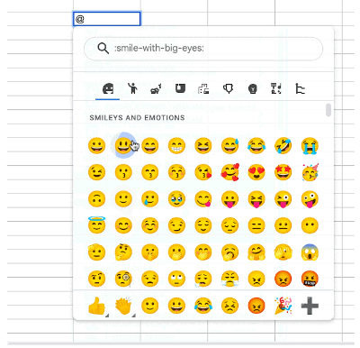 Emojis dans Google Sheets