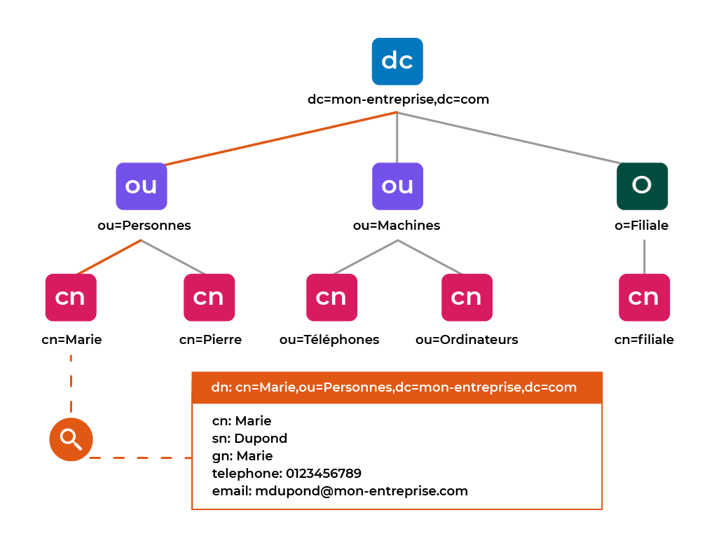 Exemple de structure d'un annuaire LDAP