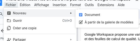 Utiliser des modèles sur Google Docs et Google Sheets