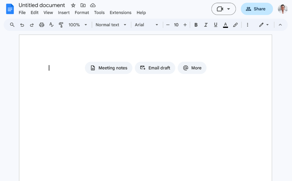 Créer rapidement du contenu sur Google Docs