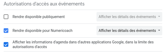 Google Agenda : accès à un calendrier public