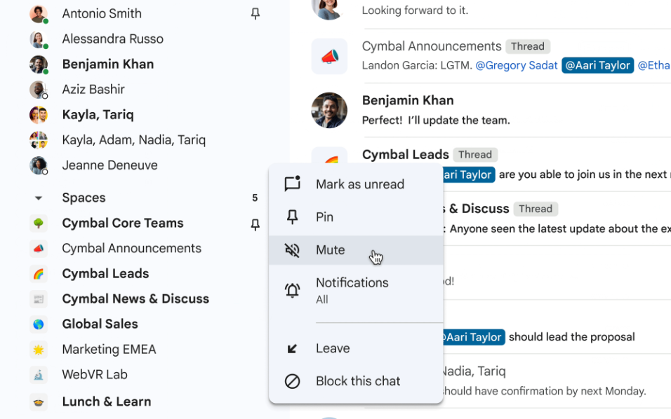 Activer et désactiver les notifications sur Google Chat