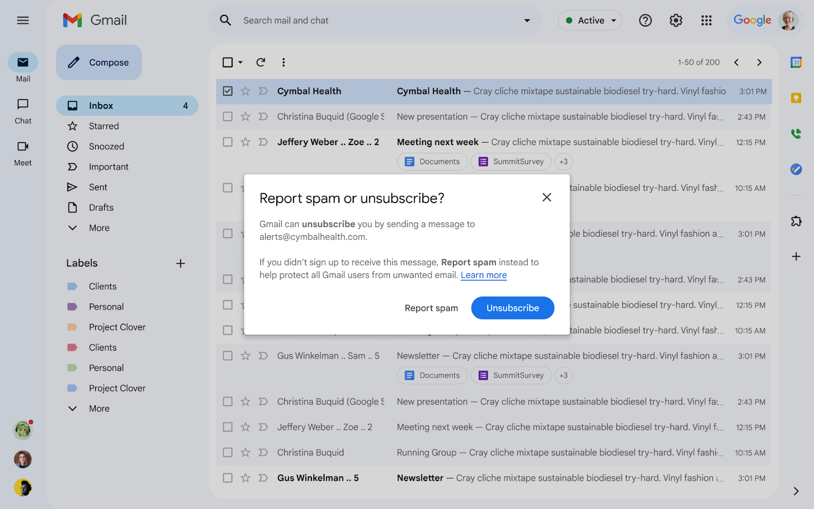 Distinguer désinscription et signalement de Spam sur Gmail