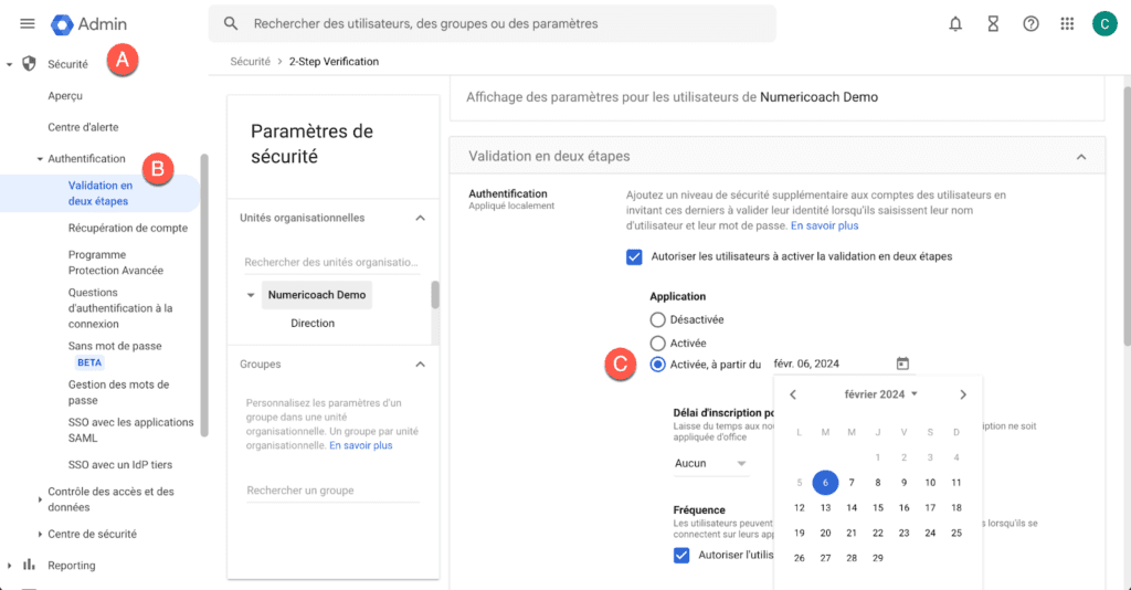 La double authentification dans la Console d'administration Google Workspace